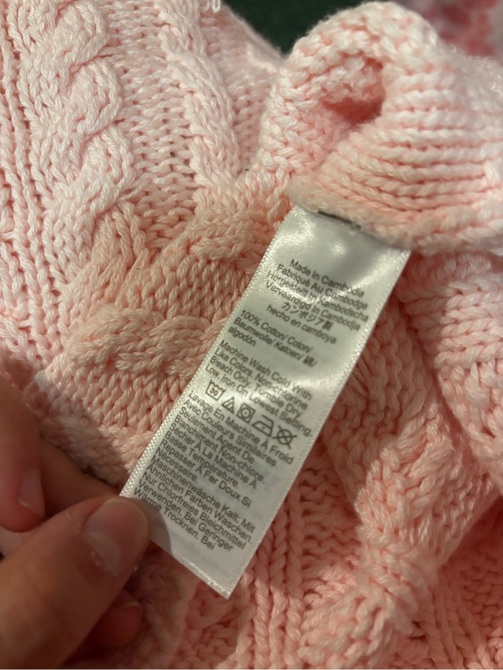 NWOT J. Crew Cable Knit Crewneck Sweater in Light Pink - Picture 6 of 6